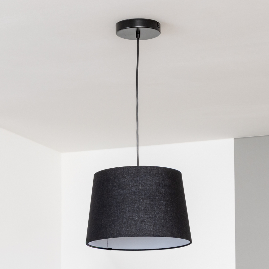 Brilagi - Lámpara colgante LED con cable CERIA 1x E27/40W/230V, diámetro 30 cm, negra