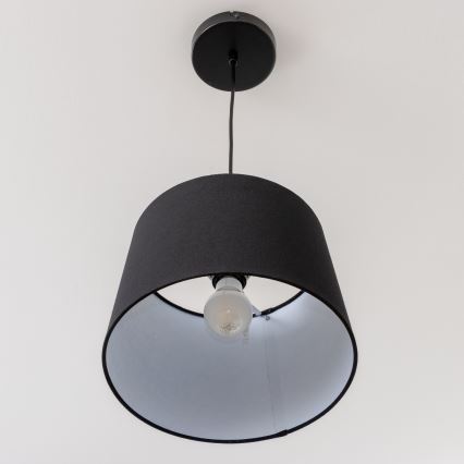 Brilagi - Lámpara colgante LED con cable CERIA 1x E27/40W/230V, diámetro 30 cm, negra
