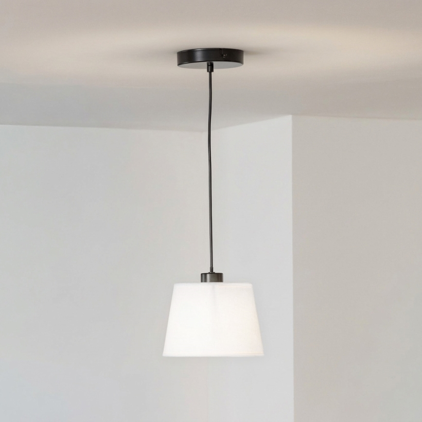 Brilagi - Lámpara colgante LED con cable CERIA 1xE27/40W/230V Ø 20,5 cm blanca