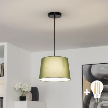 Brilagi - Lámpara colgante LED con cable CERIA 1xE27/40W/230V Ø 30 cm, verde
