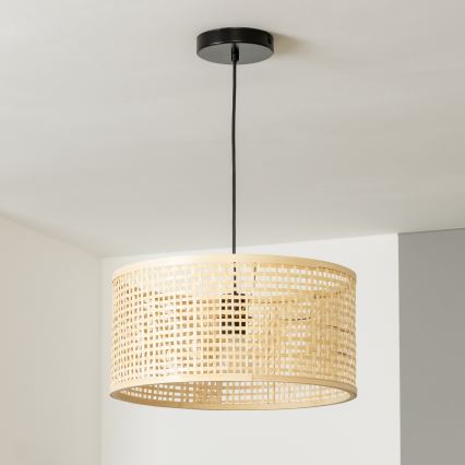 Brilagi - Lámpara colgante LED con cable CERIA BOHO 1xE27/40W/230V diámetro 40 cm bambú