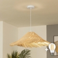 Brilagi - Lámpara colgante LED con cable CERIA BOHO 1xE27/40W/230V Ø 100 cm ratán