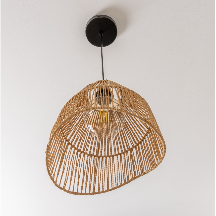 Brilagi - Lámpara colgante LED con cable CERIA BOHO 1xE27/40W/230V Ø 30 cm marrón