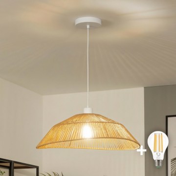 Brilagi - Lámpara colgante LED con cable CERIA BOHO 1xE27/40W/230V Ø 50 cm marrón