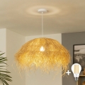 Brilagi - Lámpara colgante LED con cable CERIA BOHO 1xE27/40W/230V Ø 60 cm de rafia