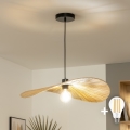 Brilagi - Lámpara colgante LED con cable CERIA BOHO 1xE27/40W/230V Ø 60 cm rafia