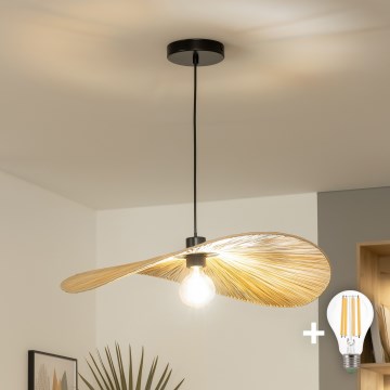 Brilagi - Lámpara colgante LED con cable CERIA BOHO 1xE27/40W/230V Ø 60 cm rafia
