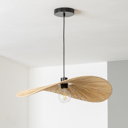 Brilagi - Lámpara colgante LED con cable CERIA BOHO 1xE27/40W/230V Ø 60 cm rafia