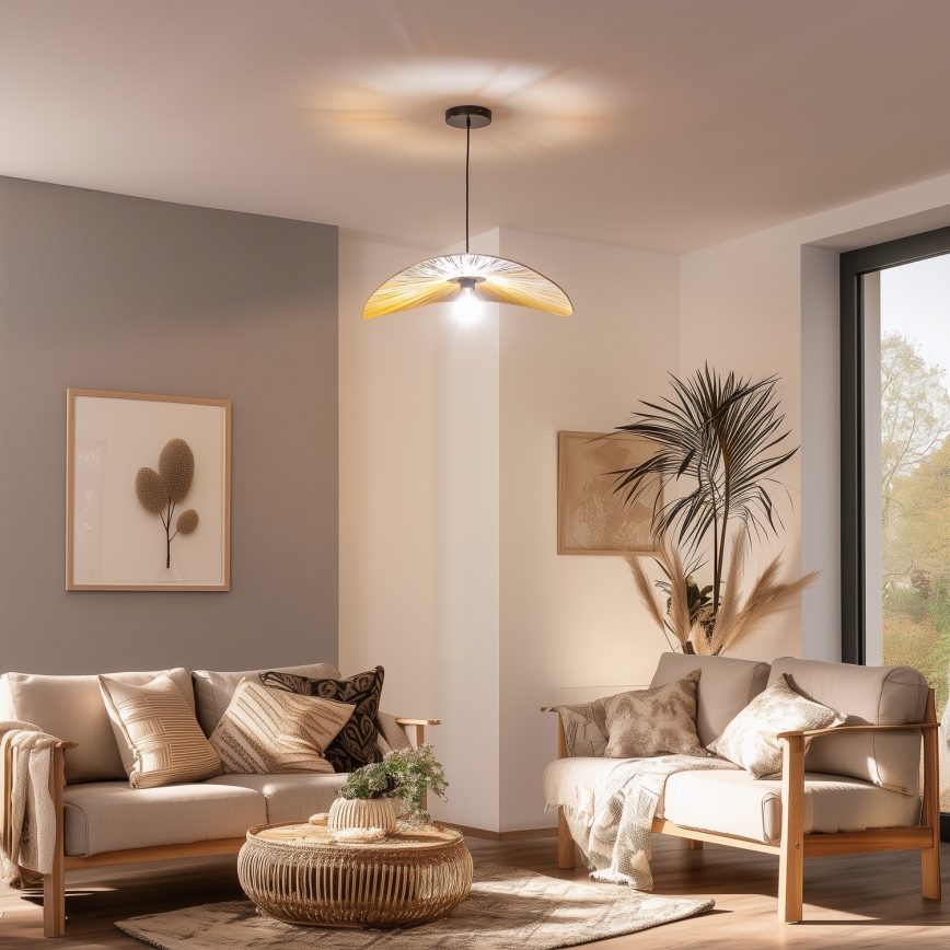 Brilagi - Lámpara colgante LED con cable CERIA BOHO 1xE27/40W/230V Ø 60 cm rafia