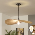 Brilagi - Lámpara colgante LED con cable CERIA BOHO 1xE27/40W/230V Ø 80 cm rafia