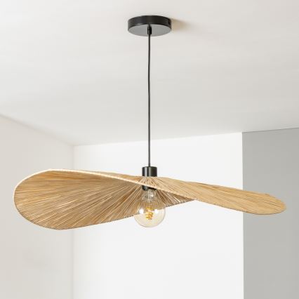 Brilagi - Lámpara colgante LED con cable CERIA BOHO 1xE27/40W/230V Ø 80 cm rafia