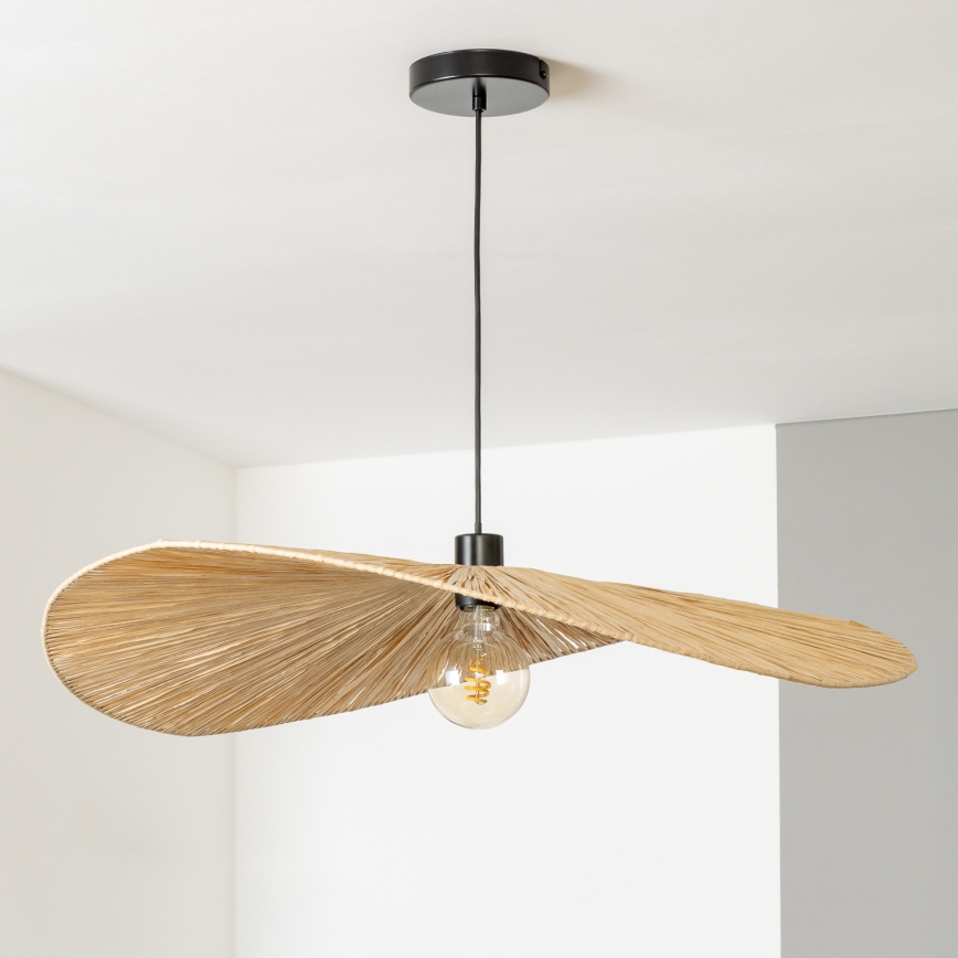 Brilagi - Lámpara colgante LED con cable CERIA BOHO 1xE27/40W/230V Ø 80 cm rafia