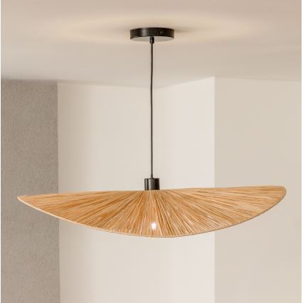 Brilagi - Lámpara colgante LED con cable CERIA BOHO 1xE27/40W/230V Ø 80 cm rafia