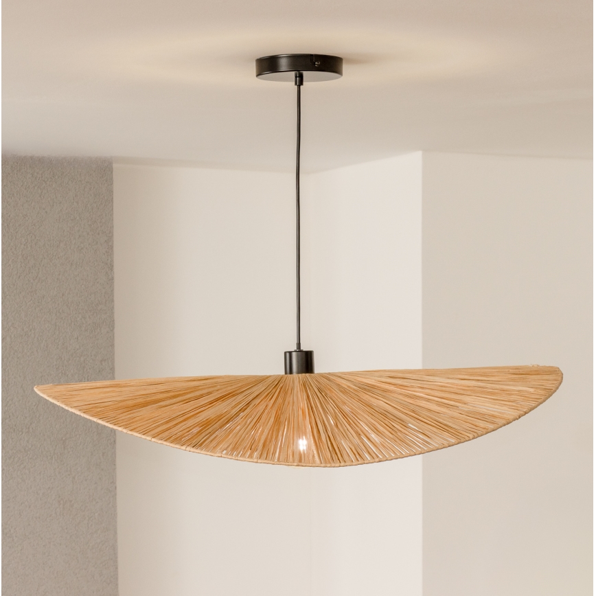 Brilagi - Lámpara colgante LED con cable CERIA BOHO 1xE27/40W/230V Ø 80 cm rafia
