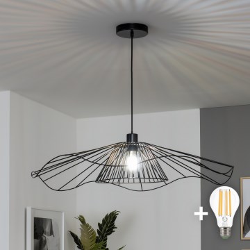 Brilagi - Lámpara colgante LED con cable CERIA WIRE 1xE27/40W/230V Ø 80 cm negra