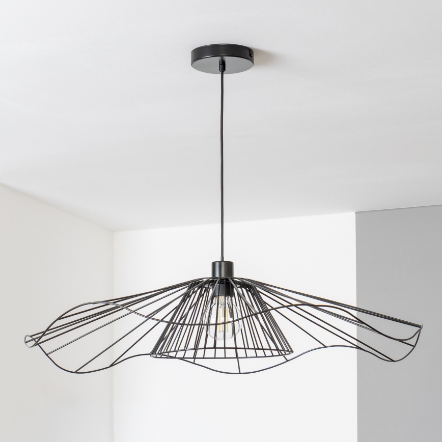 Brilagi - Lámpara colgante LED con cable CERIA WIRE 1xE27/40W/230V Ø 80 cm negra