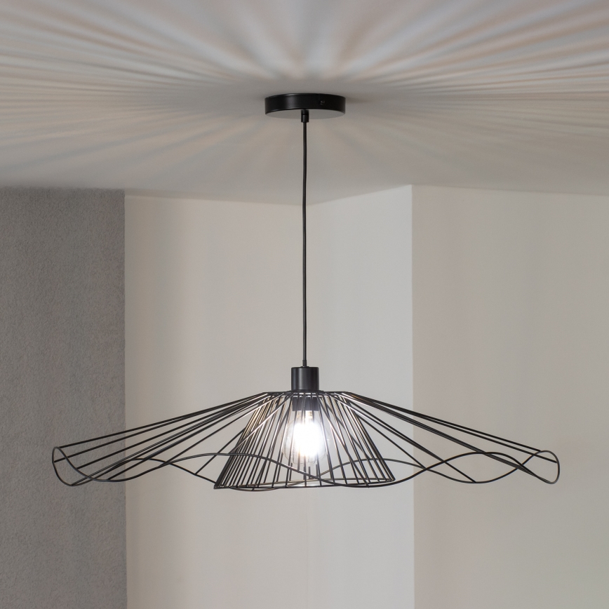 Brilagi - Lámpara colgante LED con cable CERIA WIRE 1xE27/40W/230V Ø 80 cm negra
