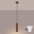 Brilagi - Lámpara colgante LED con cable CRESTO 1xGU10/10W/230V marrón