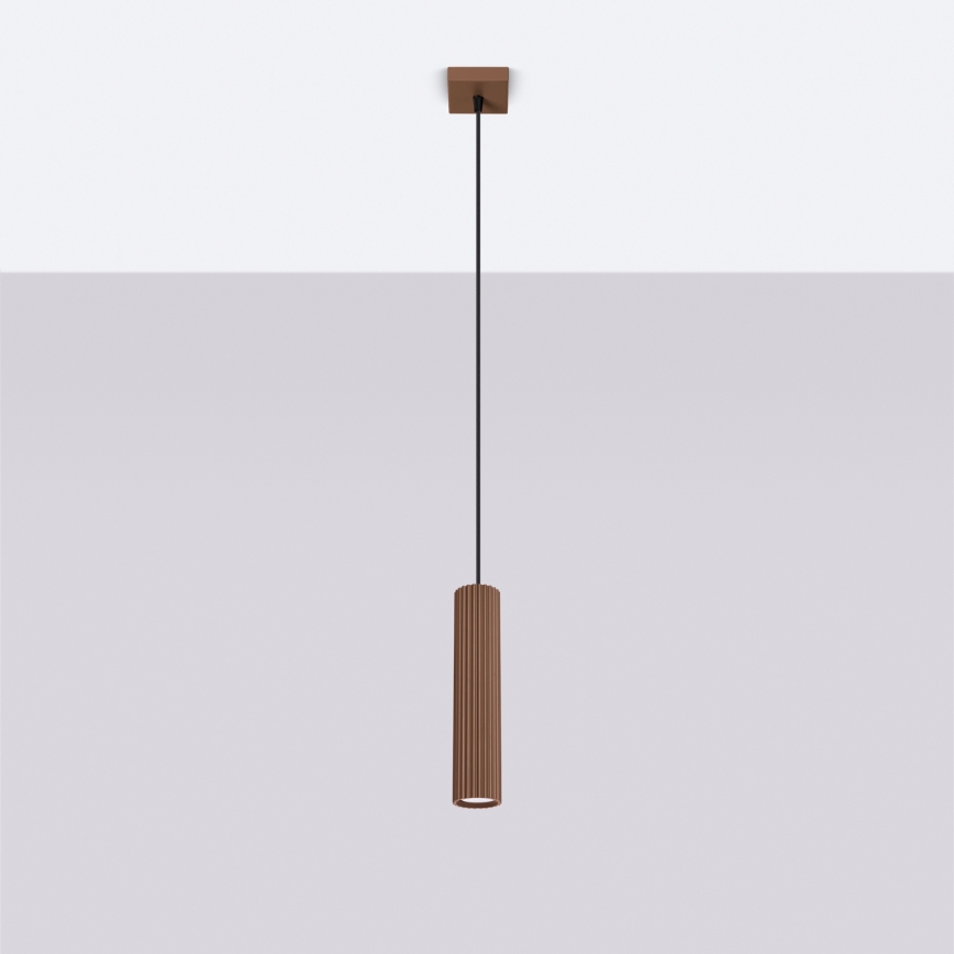 Brilagi - Lámpara colgante LED con cable CRESTO 1xGU10/10W/230V marrón