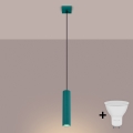Brilagi - Lámpara colgante LED con cable CRESTO 1xGU10/10W/230V turquesa