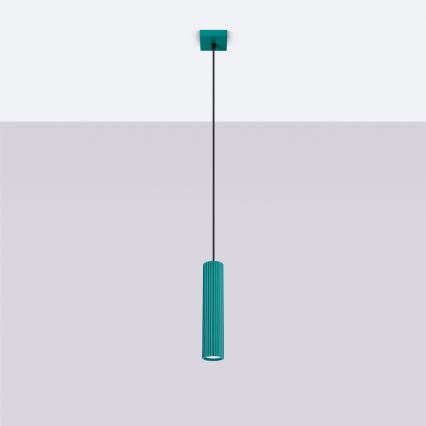 Brilagi - Lámpara colgante LED con cable CRESTO 1xGU10/10W/230V turquesa