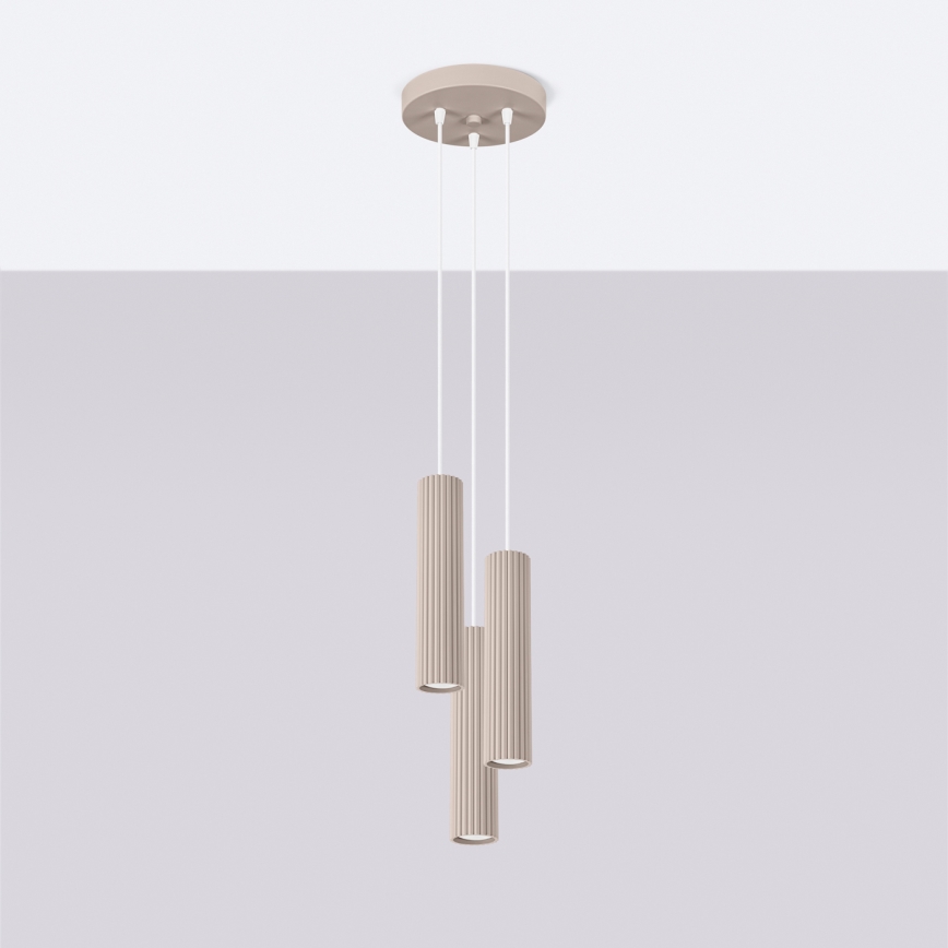 Brilagi - Lámpara colgante LED con cable CRESTO 3xGU10/10W/230V topo