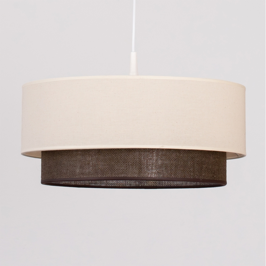 Brilagi - Lámpara colgante LED con cable estilo BOHO 1xE27/15W/230V Ø 40 cm crema/marrón