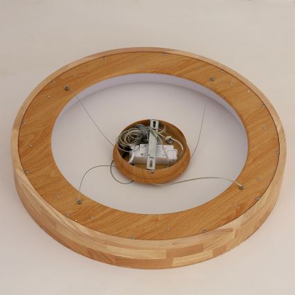 Brilagi - Lámpara colgante LED suspendida por cable FALCON WOOD, 40 W, 230 V, 3000/4000/6000 K, Ø 60 cm, madera