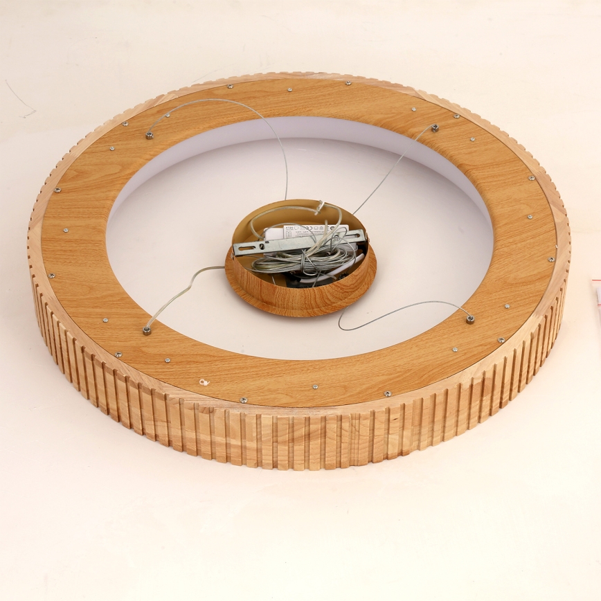 Brilagi - Lámpara colgante LED suspendida por cable FALCON WOOD MODERN LED/40W/230V 3000/4000/6000K, diámetro 60 cm, acabado en madera