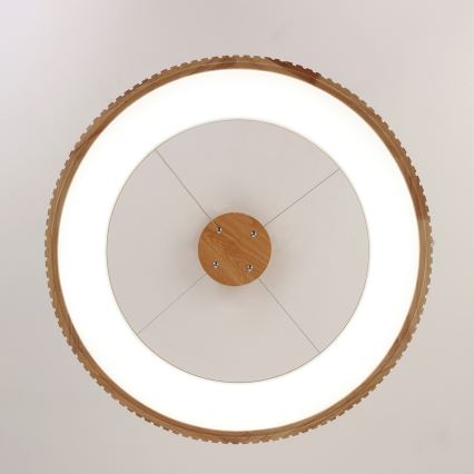Brilagi - Lámpara colgante LED suspendida por cable FALCON WOOD MODERN LED/40W/230V 3000/4000/6000K, diámetro 60 cm, acabado en madera