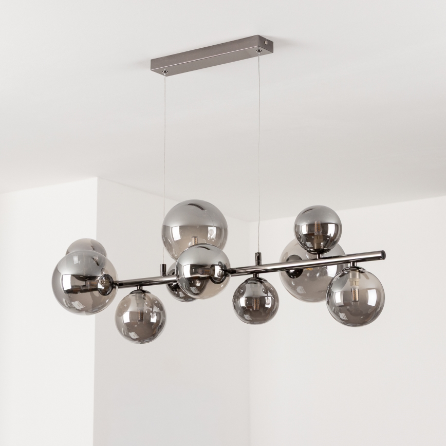 Brilagi - Lámpara colgante LED con cable MILLA 10xG9/3W/230V negro cromado/ahumado