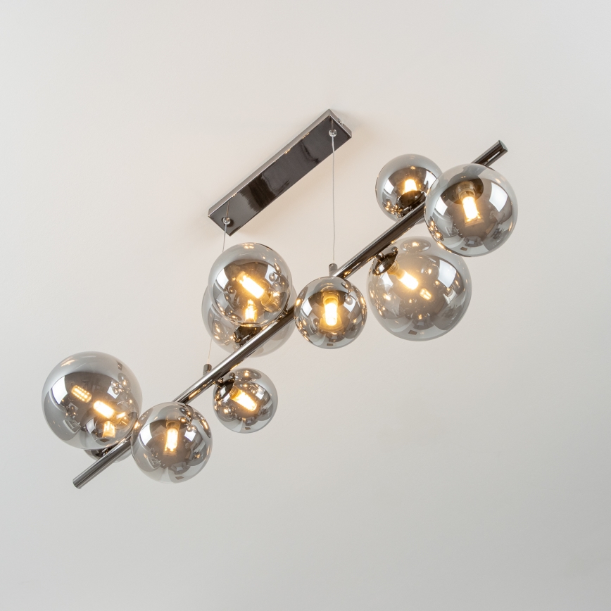 Brilagi - Lámpara colgante LED con cable MILLA 10xG9/3W/230V negro cromado/ahumado