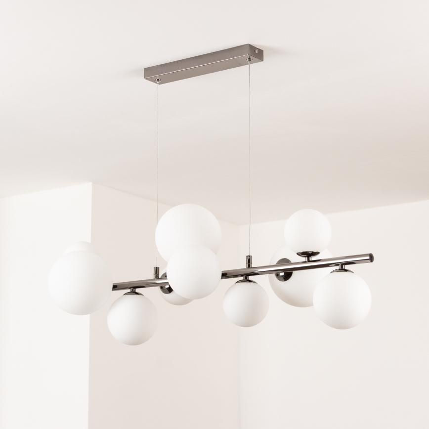 Brilagi - Lámpara colgante LED con cable MILLA 10xG9/3W/230V negro cromado/blanco