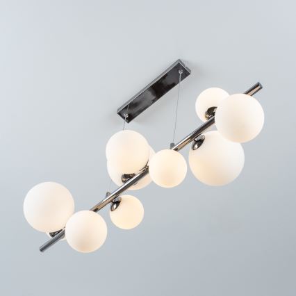 Brilagi - Lámpara colgante LED con cable MILLA 10xG9/3W/230V negro cromado/blanco