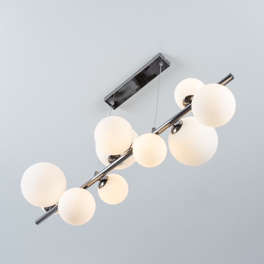 Brilagi - Lámpara colgante LED con cable MILLA 10xG9/3W/230V negro cromado/blanco