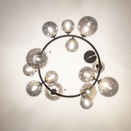 Brilagi - Lámpara colgante LED con cable MILLA 15xG9/3W/230V negro cromado/ahumado