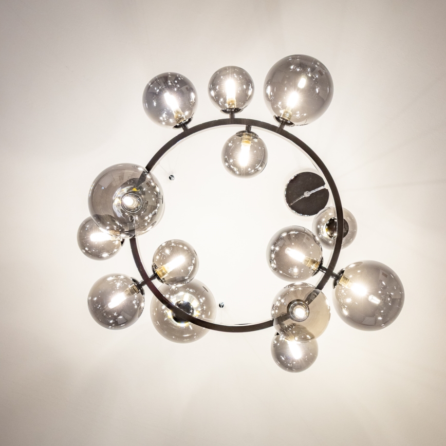 Brilagi - Lámpara colgante LED con cable MILLA 15xG9/3W/230V negro cromado/ahumado