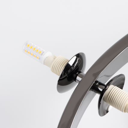 Brilagi - Lámpara colgante LED con cable MILLA 15xG9/3W/230V negro cromado/ahumado