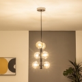 Brilagi - Lámpara colgante LED con cable MILLA 6xG9/3W/230V negro cromado/dorado