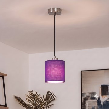 Brilagi - Lámpara colgante LED con cable NUBILA 1xE27/60W/230V Ø 14 cm negro/púrpura
