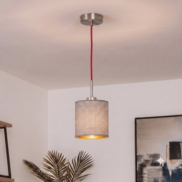 Brilagi - Lámpara colgante LED con cable NUBILA 1xE27/60W/230V Ø 14 cm rojo/gris
