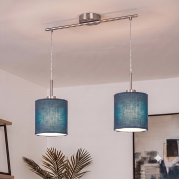 Brilagi - Lámpara colgante LED con cable NUBILA 2xE27/60W/230V azul oscuro