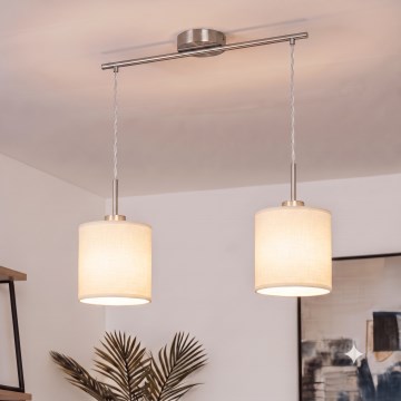 Brilagi - Lámpara colgante LED con cable NUBILA 2xE27/60W/230V, color crema