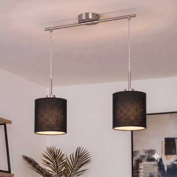 Brilagi - Lámpara colgante LED con cable NUBILA 2xE27/60W/230V negra