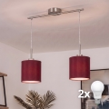 Brilagi - Lámpara colgante LED con cable NUBILA 2xE27/60W/230V rojo pompeyano