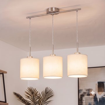 Brilagi - Lámpara colgante LED con cable NUBILA 3xE27/60W/230V color crema