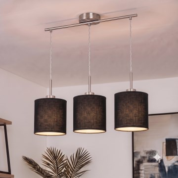 Brilagi - Lámpara colgante LED con cable NUBILA 3xE27/60W/230V negra