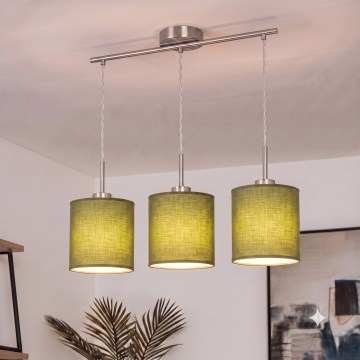 Brilagi - Lámpara colgante LED con cable NUBILA 3xE27/60W/230V verde