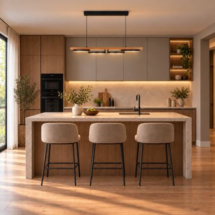 BRILAGI - Lámpara colgante LED con cable PLANK LED/35W/230V 4000K 30x100 cm madera