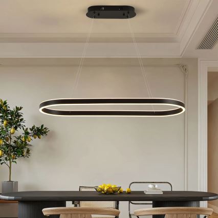 Brilagi - Lámpara colgante LED con cable PONDIE LED/43W/230V 80x30 cm negra